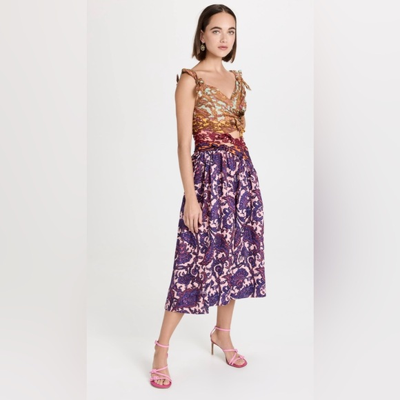 NWT ZIMMERMANN Tiggy Bow Midi Dress in Spliced Paisley. Size 0/XS - Picture 6 of 15